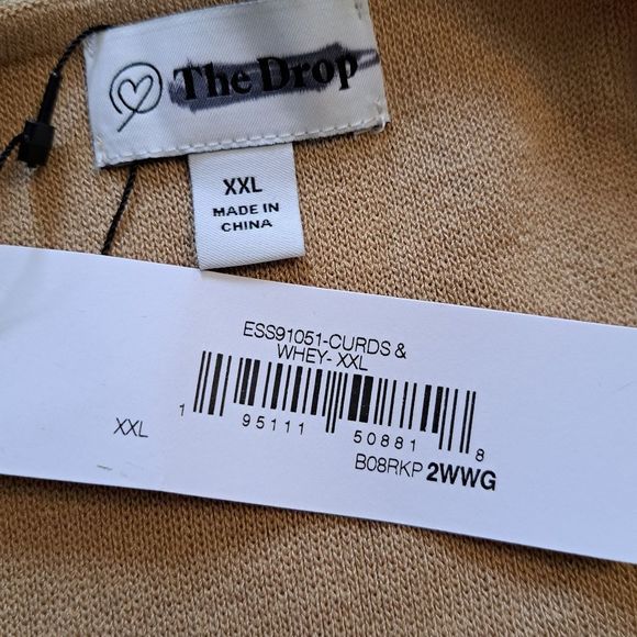 The Drop Laila Power Shoulder Twist Back Sweater Knit Dress XL Churds/Whey NWT - Picture 4 of 13